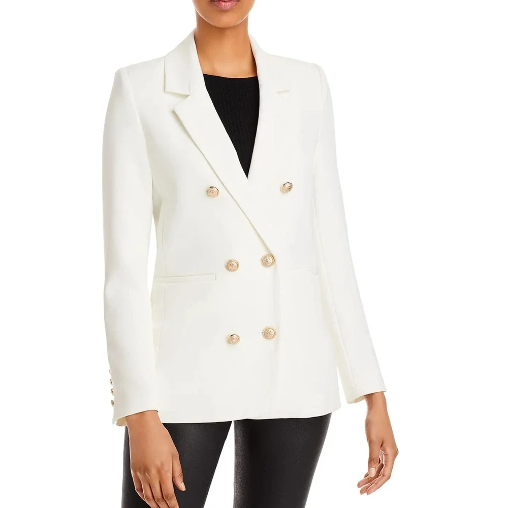 Generation Love Leighton Double Breasted Crepe Blazer XS‎ White SP23332 NEW